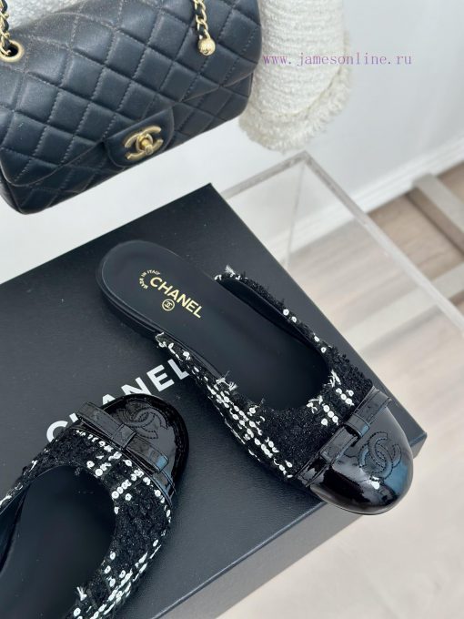 Chanel | Chanel 24P New ProductDouble C bow color blocked half slippersThe shoe upper is mad60ignc9b - Image 6