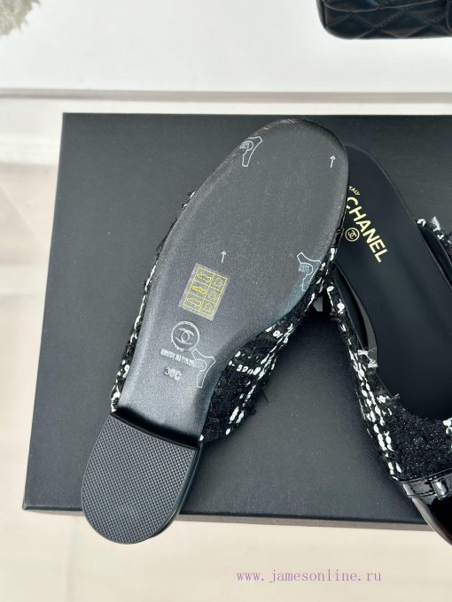 Chanel | Chanel 24P New ProductDouble C bow color blocked half slippersThe shoe upper is mad60ignc9b - Image 10