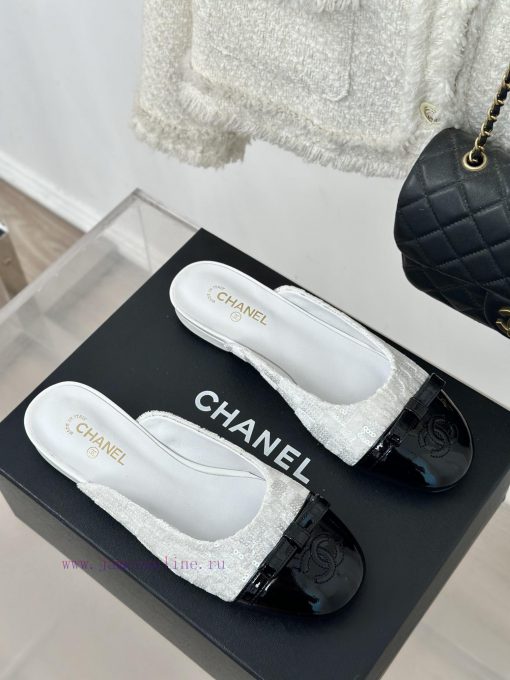 Chanel | Chanel 24P New ProductDouble C bow color blocked half slippersThe shoe upper is mad7xi8wqhc - Image 4