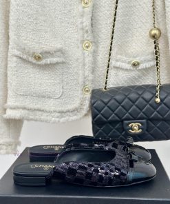 Chanel | Chanel 24P New ProductDouble C bow color blocked half slippersThe shoe upper is madn3bndiei