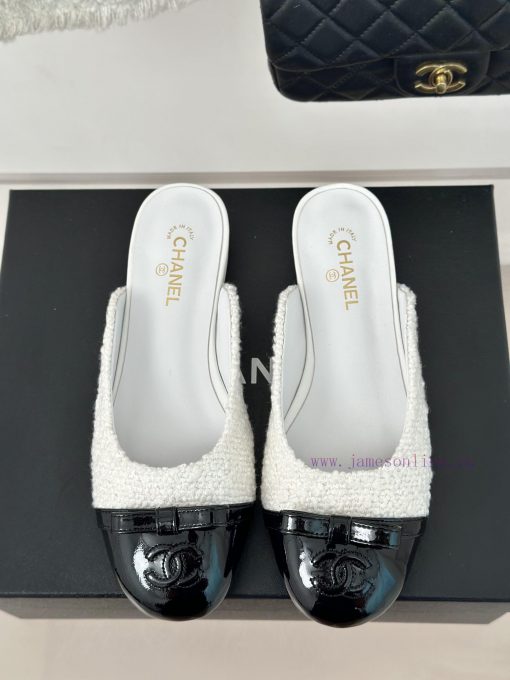 Chanel | Chanel 24P New ProductDouble C bow color blocked half slippersThe shoe upper is madyuljv4fj - Image 5