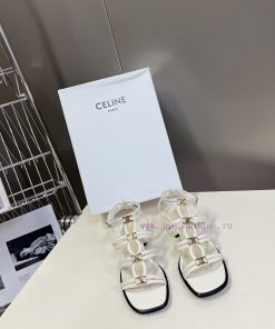 Celine's Spring/Summer Retro Triumphal Arch Fashionable Coarse Heels Sandals, Paired with Sodojqpzdd