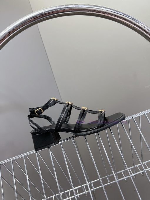 Celine's Spring/Summer Retro Triumphal Arch Fashionable Coarse Heels Sandals, Paired with Soi2y6kfqr - Image 6