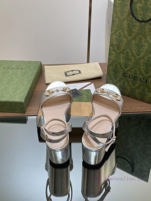 Gucci/Gucci2024 Summer New Product Waterproof Platform Saddle Buckle, Horse Hook Buckle Sandnqly7feh - Image 6