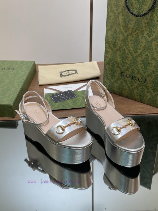 Gucci/Gucci2024 Summer New Product Waterproof Platform Saddle Buckle, Horse Hook Buckle Sandnqly7feh - Image 7