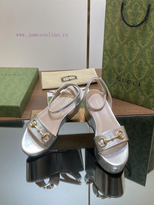 Gucci/Gucci2024 Summer New Product Waterproof Platform Saddle Buckle, Horse Hook Buckle Sandnqly7feh - Image 8