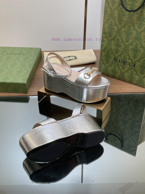 Gucci/Gucci2024 Summer New Product Waterproof Platform Saddle Buckle, Horse Hook Buckle Sandnqly7feh - Image 10