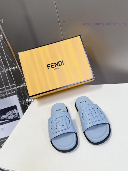 Top of the line original FENDI flat slippers, with brown original cowhide on the upper and Fzqitexu3