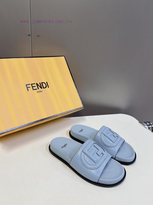 Top of the line original FENDI flat slippers, with brown original cowhide on the upper and Fzqitexu3 - Image 3