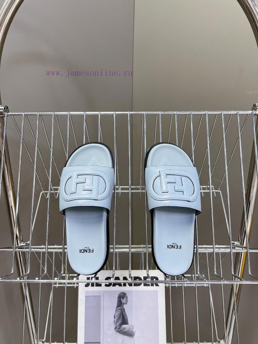 Top of the line original FENDI flat slippers, with brown original cowhide on the upper and Fzqitexu3 - Image 7