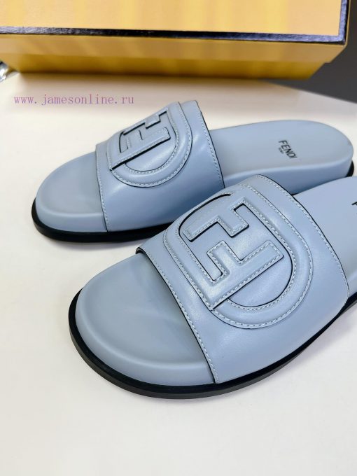 Top of the line original FENDI flat slippers, with brown original cowhide on the upper and Fzqitexu3 - Image 8
