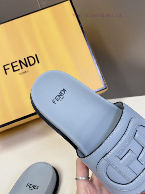 Top of the line original FENDI flat slippers, with brown original cowhide on the upper and Fzqitexu3 - Image 9