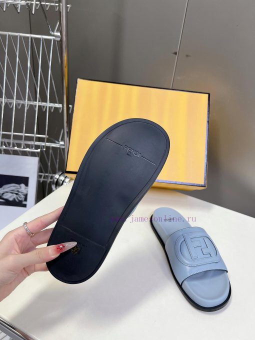 Top of the line original FENDI flat slippers, with brown original cowhide on the upper and Fzqitexu3 - Image 10