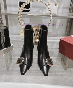 𝐑𝐨𝐠𝐞𝐫𝐕𝐢𝐯𝐢 * 24 New RV Women's Shoes Viv Choc Metal Buckle Thin Heel Short Boots RV's new boo57irajdt