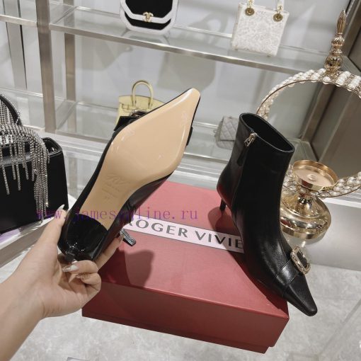 𝐑𝐨𝐠𝐞𝐫𝐕𝐢𝐯𝐢 * 24 New RV Women's Shoes Viv Choc Metal Buckle Thin Heel Short Boots RV's new boo57irajdt - Image 10