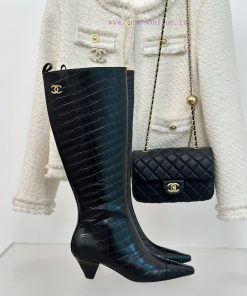 Chanel | Chanel 23c Autumn/Winter New ProductsDouble C Small Square Head Cat Heel Boots Seribmzbkskk