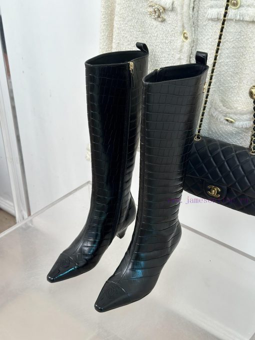 Chanel | Chanel 23c Autumn/Winter New ProductsDouble C Small Square Head Cat Heel Boots Seribmzbkskk - Image 3