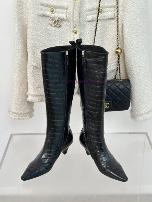 Chanel | Chanel 23c Autumn/Winter New ProductsDouble C Small Square Head Cat Heel Boots Seribmzbkskk - Image 6