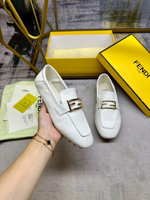 Latest FENDI loafers, made of soft sheepskin fabric, with gold fasteners and sheepskin insol6sf2tj6l - Image 2