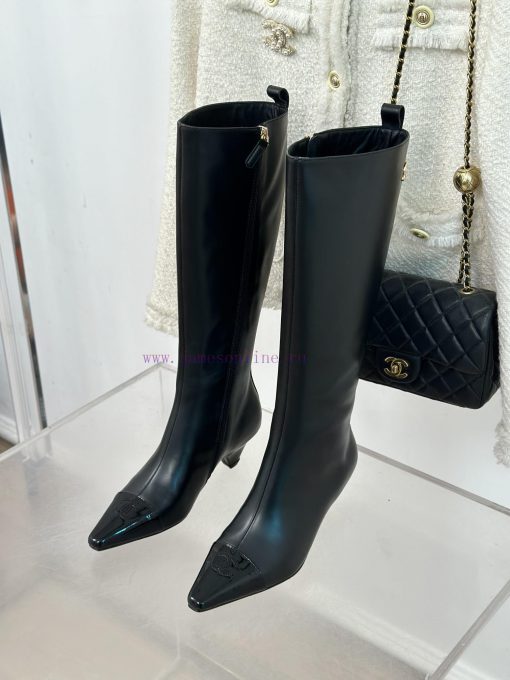 Chanel | Chanel 23c Autumn/Winter New ProductsDouble C Small Square Head Cat Heel Boots Serijk3i31ig - Image 3