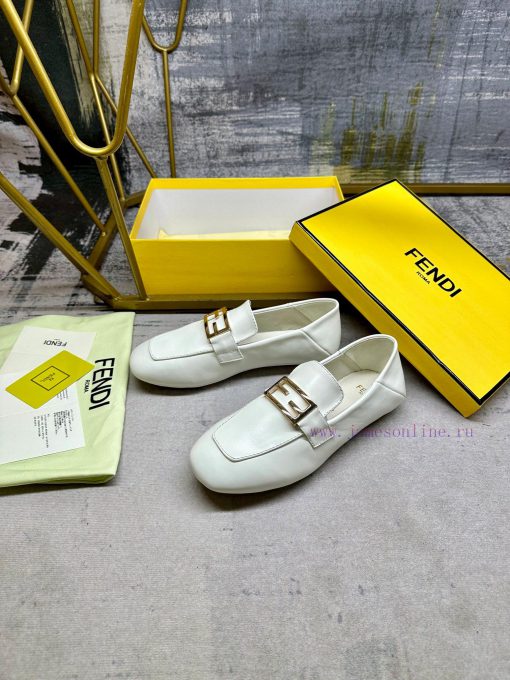 Latest FENDI loafers, made of soft sheepskin fabric, with gold fasteners and sheepskin insol6sf2tj6l - Image 3
