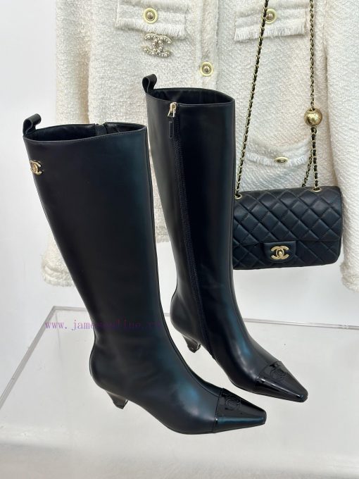 Chanel | Chanel 23c Autumn/Winter New ProductsDouble C Small Square Head Cat Heel Boots Serijk3i31ig - Image 4