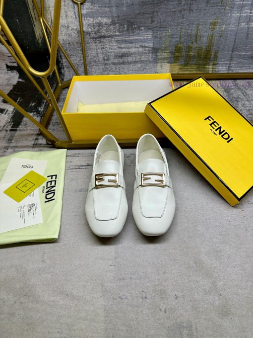 Latest FENDI loafers, made of soft sheepskin fabric, with gold fasteners and sheepskin insol6sf2tj6l - Image 4