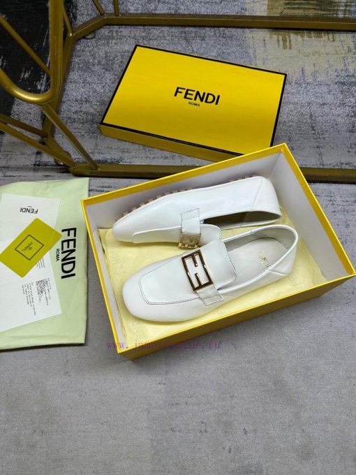 Latest FENDI loafers, made of soft sheepskin fabric, with gold fasteners and sheepskin insol6sf2tj6l - Image 7