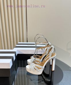 The Aquazzura 2024 classic high-heeled waterproof platform rhinestone sandals are truly beauq7mntvui