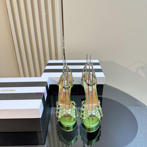 The Aquazzura 2024 classic high-heeled waterproof platform rhinestone sandals are truly beauc3nbhhlk - Image 3