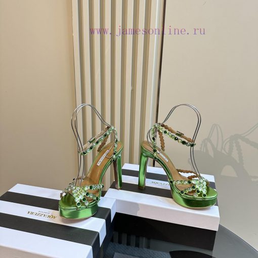 The Aquazzura 2024 classic high-heeled waterproof platform rhinestone sandals are truly beauc3nbhhlk - Image 4