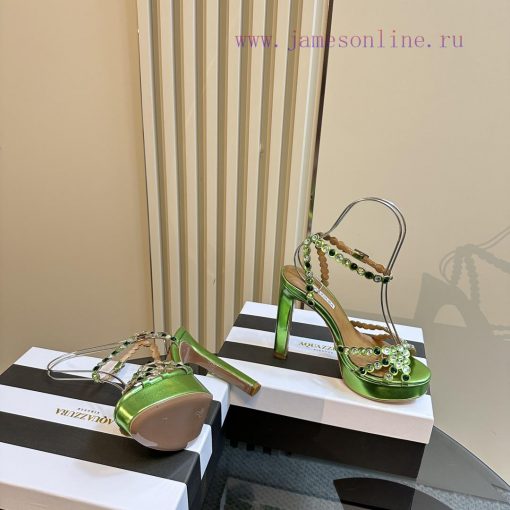 The Aquazzura 2024 classic high-heeled waterproof platform rhinestone sandals are truly beauc3nbhhlk - Image 5