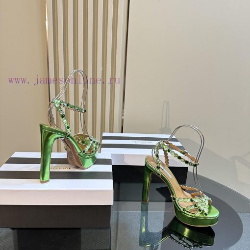 The Aquazzura 2024 classic high-heeled waterproof platform rhinestone sandals are truly beauc3nbhhlk - Image 7