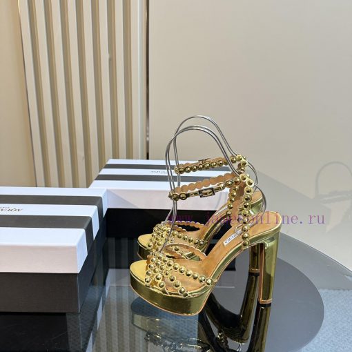The Aquazzura 2024 classic high-heeled waterproof platform rhinestone sandals are truly beauq90gt50a - Image 2