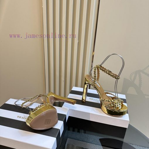 The Aquazzura 2024 classic high-heeled waterproof platform rhinestone sandals are truly beauq90gt50a - Image 5