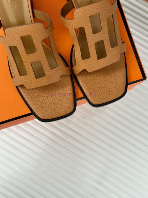 Herm è s/Herm è s Classic Hollow H Thick Heel SlippersExtremely retro design with a strong ec4lfyap4 - Image 8