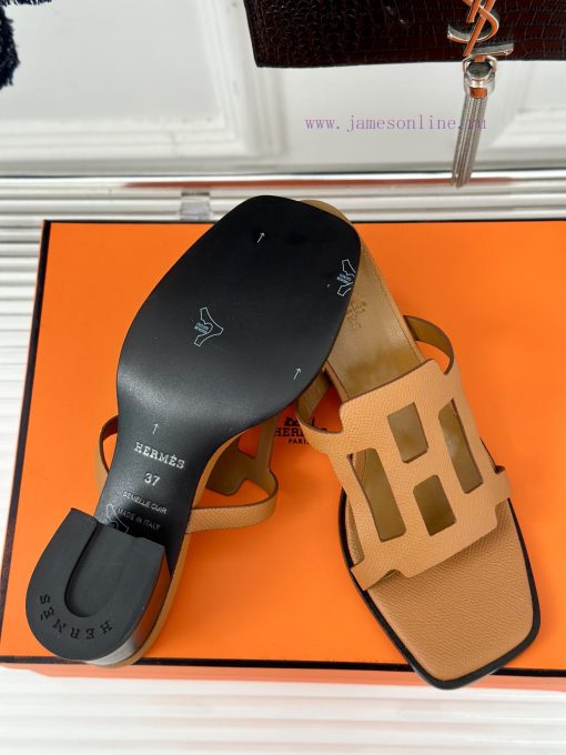 Herm è s/Herm è s Classic Hollow H Thick Heel SlippersExtremely retro design with a strong ec4lfyap4 - Image 10
