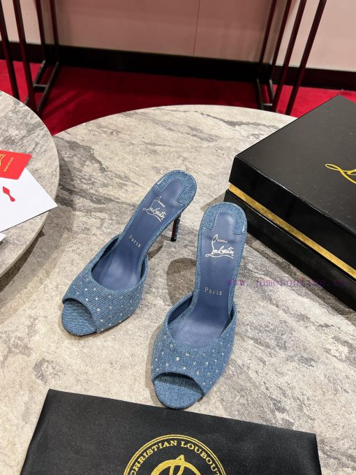 ∙ Loose diamond slippers ∙ ꫛꫀ w ︎ ️The Me Dolly Plum Strass high-heeled mule shoes are the pas080nso - Image 2