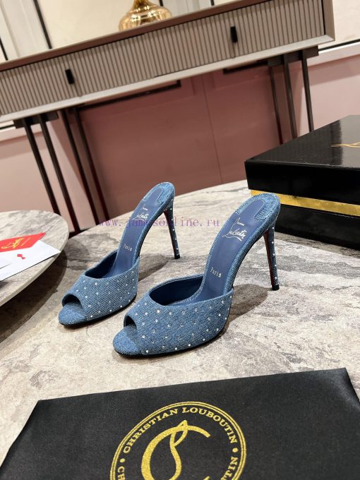 ∙ Loose diamond slippers ∙ ꫛꫀ w ︎ ️The Me Dolly Plum Strass high-heeled mule shoes are the pas080nso - Image 3