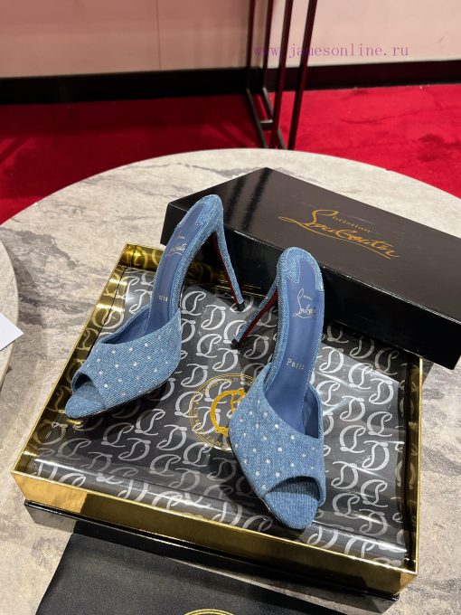 ∙ Loose diamond slippers ∙ ꫛꫀ w ︎ ️The Me Dolly Plum Strass high-heeled mule shoes are the pas080nso - Image 5