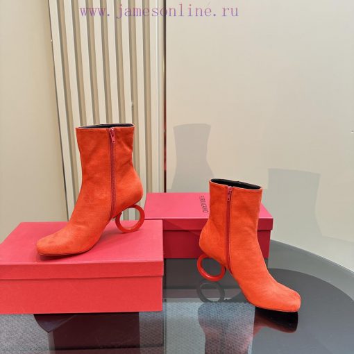 FERRAGAMO square toe fashion bootsUnique sculptural heel with same tone finish, adorned with2cuirsv1 - Image 7