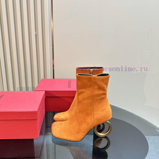 FERRAGAMO square toe fashion bootsUnique sculptural heel with same tone finish, adorned withap6hlehh - Image 2