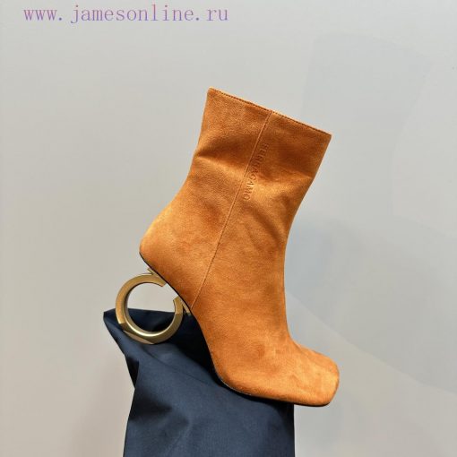 FERRAGAMO square toe fashion bootsUnique sculptural heel with same tone finish, adorned withap6hlehh - Image 8