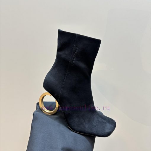 FERRAGAMO square toe fashion bootsUnique sculptural heel with same tone finish, adorned withwb56aqkz - Image 8