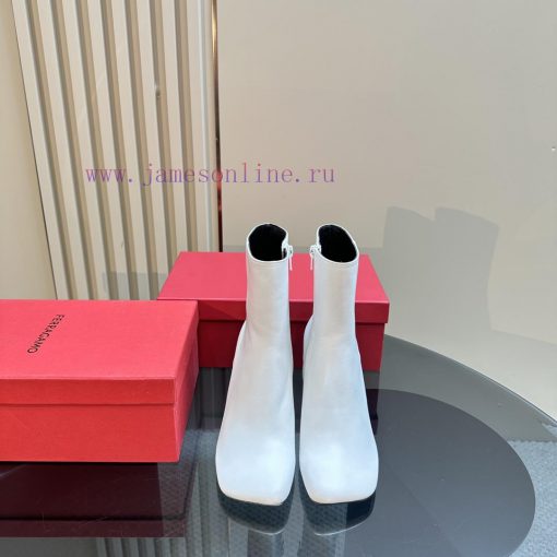 FERRAGAMO square toe fashion bootsUnique sculptural heel with same tone finish, adorned withntrsafi4 - Image 3