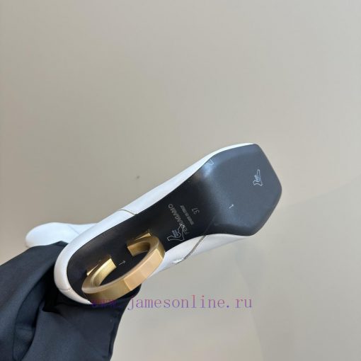 FERRAGAMO square toe fashion bootsUnique sculptural heel with same tone finish, adorned withntrsafi4 - Image 11