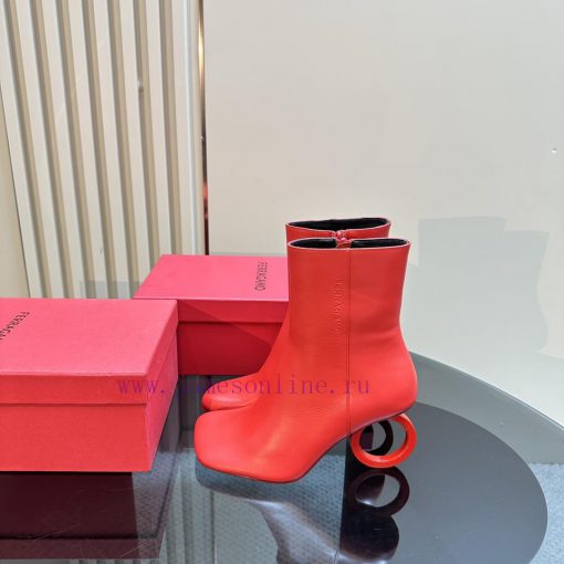 FERRAGAMO square toe fashion bootsUnique sculptural heel with same tone finish, adorned withho36mhbm - Image 2