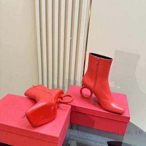 FERRAGAMO square toe fashion bootsUnique sculptural heel with same tone finish, adorned withho36mhbm - Image 5