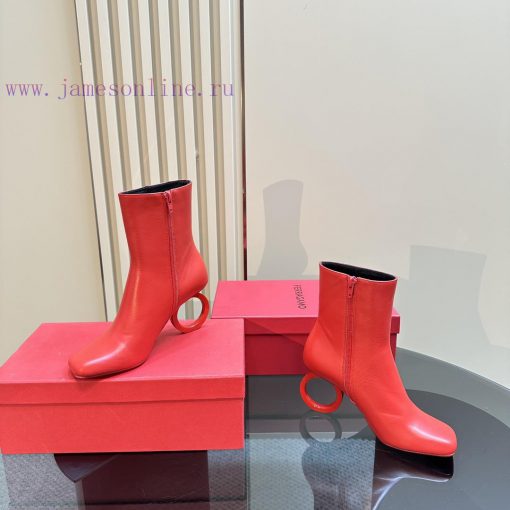 FERRAGAMO square toe fashion bootsUnique sculptural heel with same tone finish, adorned withho36mhbm - Image 7
