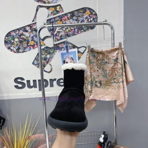 MiuMiu 2024 Autumn/Winter Fashion Style Strapped Wool Short Boots Snow Boots Fury ShoesFrequi3720z8i - Image 9